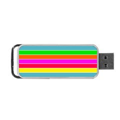 Neon Hawaiian Rainbow Horizontal Deck Chair Stripes Portable Usb Flash (two Sides) by PodArtist