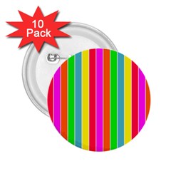 Neon Hawaiian Rainbow Deck Chair Stripes 2 25  Buttons (10 Pack)  by PodArtist