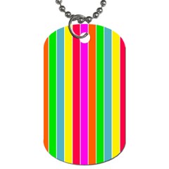 Neon Hawaiian Rainbow Deck Chair Stripes Dog Tag (one Side) by PodArtist