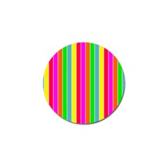 Neon Hawaiian Rainbow Deck Chair Stripes Golf Ball Marker by PodArtist