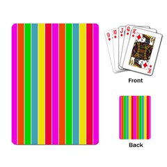 Neon Hawaiian Rainbow Deck Chair Stripes Playing Cards Single Design by PodArtist