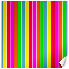 Neon Hawaiian Rainbow Deck Chair Stripes Canvas 12  X 12  by PodArtist