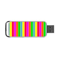 Neon Hawaiian Rainbow Deck Chair Stripes Portable Usb Flash (two Sides) by PodArtist