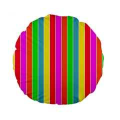 Neon Hawaiian Rainbow Deck Chair Stripes Standard 15  Premium Round Cushions