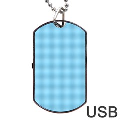 Oktoberfest Bavarian Blue Mini Houndstooth Check Dog Tag Usb Flash (two Sides) by PodArtist