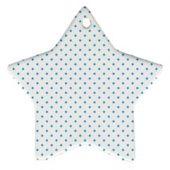 Mini Oktoberfest Bavarian Blue Polkadots On White Star Ornament (two Sides) by PodArtist