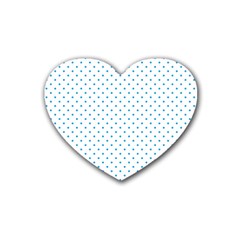 Mini Oktoberfest Bavarian Blue Polkadots On White Heart Coaster (4 Pack)  by PodArtist