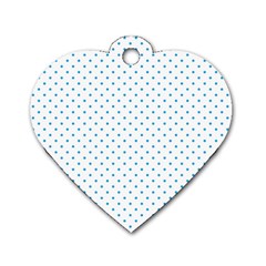 Mini Oktoberfest Bavarian Blue Polkadots On White Dog Tag Heart (one Side) by PodArtist