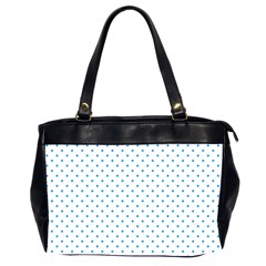 Mini Oktoberfest Bavarian Blue Polkadots On White Oversize Office Handbag (2 Sides) by PodArtist