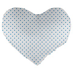 Mini Oktoberfest Bavarian Blue Polkadots On White Large 19  Premium Heart Shape Cushions by PodArtist