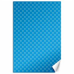 Mini White Polkadots On Oktoberfest Bavarian Blue Canvas 24  X 36  by PodArtist