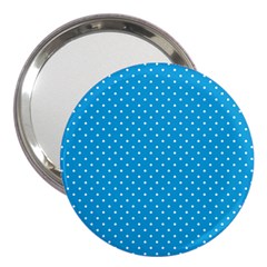 Mini White Polkadots On Oktoberfest Bavarian Blue 3  Handbag Mirrors by PodArtist