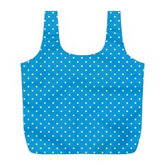 Mini White Polkadots On Oktoberfest Bavarian Blue Full Print Recycle Bag (l) by PodArtist