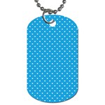 Mini White Love Hearts on  Oktoberfest Bavarian Blue Dog Tag (One Side) Front