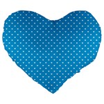 Mini White Love Hearts on  Oktoberfest Bavarian Blue Large 19  Premium Heart Shape Cushions Front