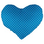 Mini White Love Hearts on  Oktoberfest Bavarian Blue Large 19  Premium Heart Shape Cushions Back