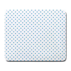 Oktoberfest Bavarian Blue Mini Love Hearts On White Large Mousepads by PodArtist