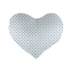 Oktoberfest Bavarian Blue Mini Love Hearts On White Standard 16  Premium Heart Shape Cushions by PodArtist