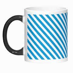 Oktoberfest Bavarian Blue And White Small Candy Cane Stripes Morph Mugs by PodArtist