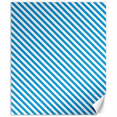 Oktoberfest Bavarian Blue And White Small Candy Cane Stripes Canvas 8  X 10  by PodArtist