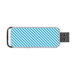 Oktoberfest Bavarian Blue And White Small Candy Cane Stripes Portable Usb Flash (one Side) by PodArtist