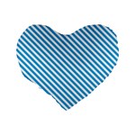 Oktoberfest Bavarian Blue and White Small Candy Cane Stripes Standard 16  Premium Heart Shape Cushions Back