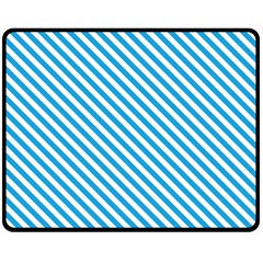 Oktoberfest Bavarian Blue And White Small Candy Cane Stripes Double Sided Fleece Blanket (medium)  by PodArtist