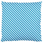 Oktoberfest Bavarian Blue and White Small Candy Cane Stripes Large Flano Cushion Case (Two Sides) Back