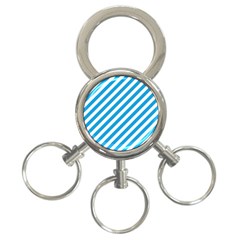 Oktoberfest Bavarian Blue And White Candy Cane Stripes 3-ring Key Chains by PodArtist