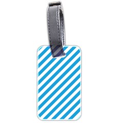 Oktoberfest Bavarian Blue And White Candy Cane Stripes Luggage Tags (two Sides) by PodArtist