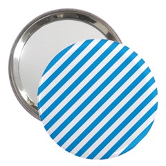 Oktoberfest Bavarian Blue And White Candy Cane Stripes 3  Handbag Mirrors by PodArtist