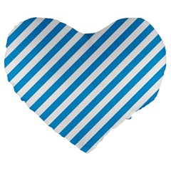 Oktoberfest Bavarian Blue And White Candy Cane Stripes Large 19  Premium Heart Shape Cushions by PodArtist