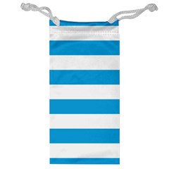 Oktoberfest Bavarian Blue And White Large Cabana Stripes Jewelry Bag by PodArtist