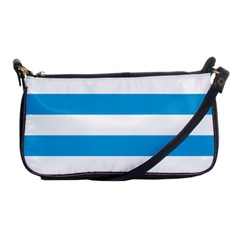 Oktoberfest Bavarian Blue And White Large Cabana Stripes Shoulder Clutch Bag by PodArtist