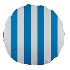 Oktoberfest Bavarian Blue And White Large Cabana Stripes Large 18  Premium Round Cushions by PodArtist