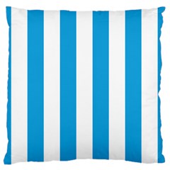 Oktoberfest Bavarian Blue And White Large Cabana Stripes Large Flano Cushion Case (one Side) by PodArtist
