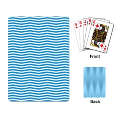 Oktoberfest Bavarian Blue And White Chevron Stripes Playing Cards Single Design by PodArtist