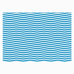 Oktoberfest Bavarian Blue And White Chevron Stripes Large Glasses Cloth (2-side) by PodArtist