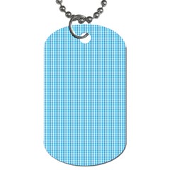 Oktoberfest Bavarian Blue And White Small Gingham Check Dog Tag (two Sides) by PodArtist