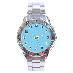 Oktoberfest Bavarian Blue And White Small Gingham Check Stainless Steel Analogue Watch by PodArtist