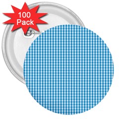 Oktoberfest Bavarian Blue And White Gingham Check 3  Buttons (100 Pack)  by PodArtist