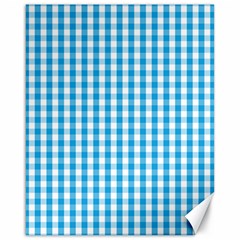 Oktoberfest Bavarian Blue And White Large Gingham Check Canvas 16  X 20  by PodArtist