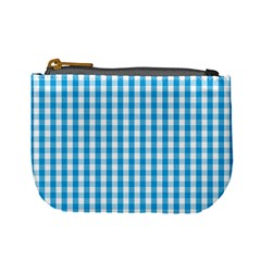 Oktoberfest Bavarian Blue And White Large Gingham Check Mini Coin Purse by PodArtist