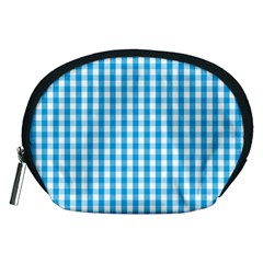 Oktoberfest Bavarian Blue And White Large Gingham Check Accessory Pouch (medium) by PodArtist