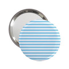 Oktoberfest Bavarian Blue And White Large Mattress Ticking Stripes 2 25  Handbag Mirrors by PodArtist