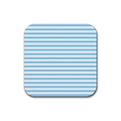 Oktoberfest Bavarian Blue And White Large Mattress Ticking Stripes Rubber Coaster (square)  by PodArtist