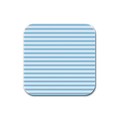 Oktoberfest Bavarian Blue and White Large Mattress Ticking Stripes Rubber Square Coaster (4 pack) 