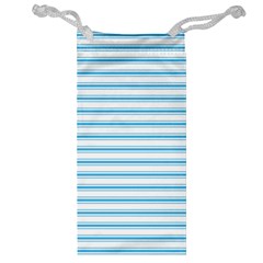 Oktoberfest Bavarian Blue and White Large Mattress Ticking Stripes Jewelry Bag