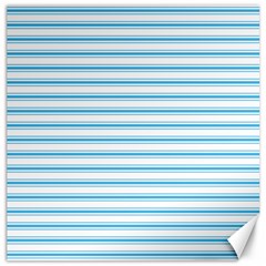 Oktoberfest Bavarian Blue and White Large Mattress Ticking Stripes Canvas 12  x 12 