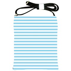 Oktoberfest Bavarian Blue and White Large Mattress Ticking Stripes Shoulder Sling Bag